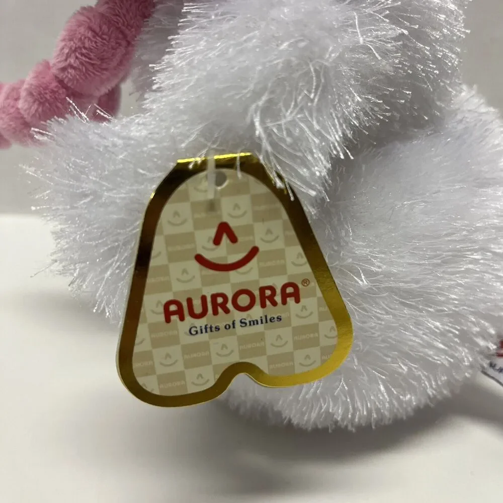 NWT Aurora Frostbite the Snowman Plush Stuffed Animal pink hat scarf